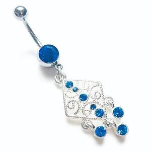 🎁 3/$20 Grecian Dangle Belly Button Ring 14 Gauge Pink Stainless Navel Piercing